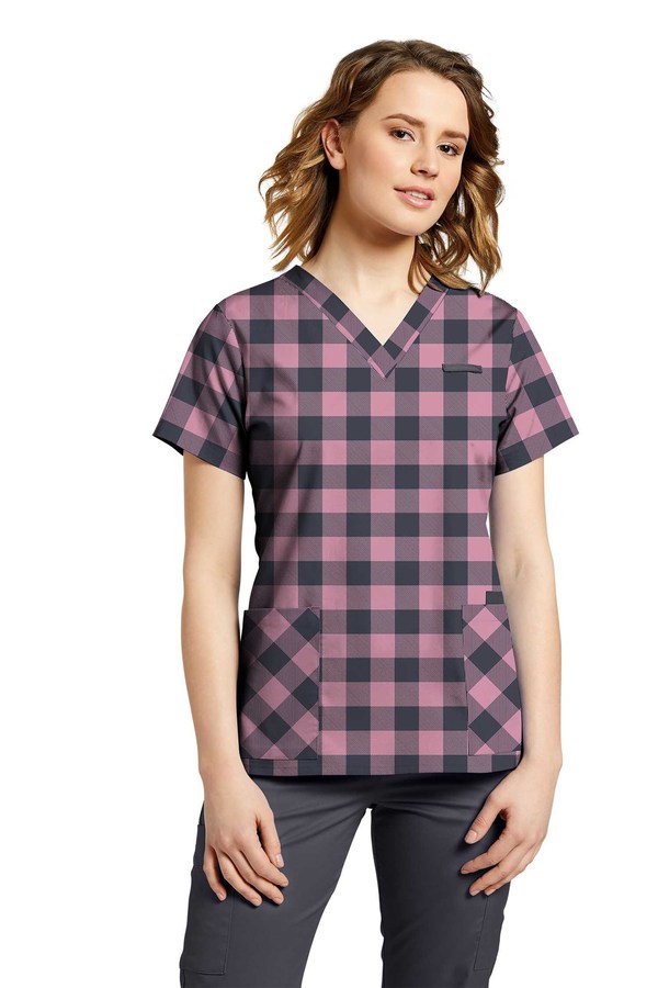 Photo of the uniform 618OCP Orchid Plaid Front view