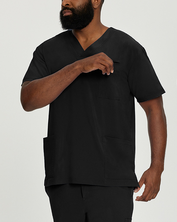 Photo de l'uniforme White Cross 2263-MGS (My Grey Space) Haut FIT col en V Couleur Noir  Vue Principale 007