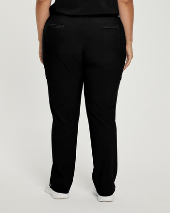 Photo of White Cross Scrubs FIT Cargo Pants - Petite Color Black Back Vue 001