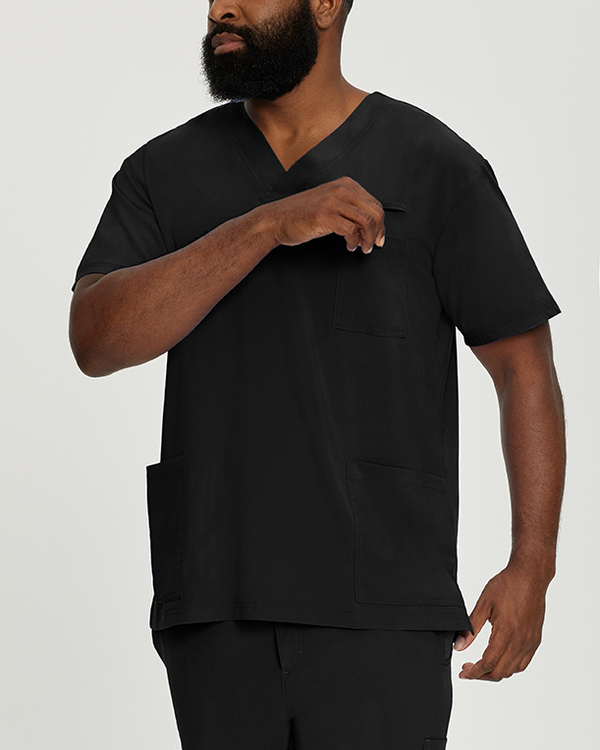 Photo de l'uniforme White Cross 2263-MGS (My Grey Space) Haut FIT col en V Couleur Noir  Vue Principale 007