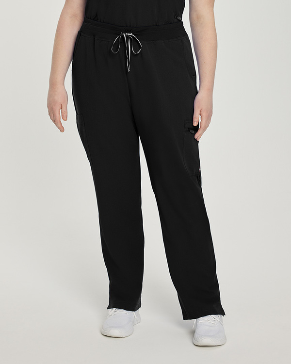 Photo of White Cross Scrubs Decorative tape drawstring, Zipped cargo pockets Pant Color Black Main Vue 005