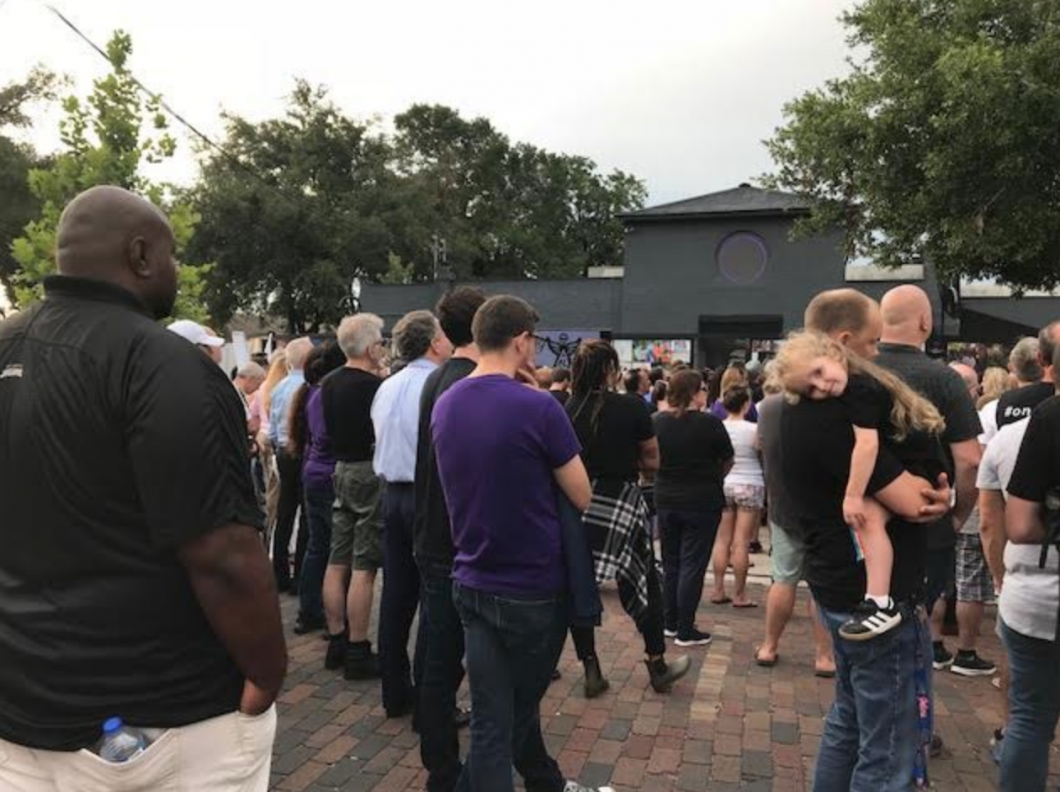 Mourners at the Pulse ceremony. Photo by Danielle Prieur