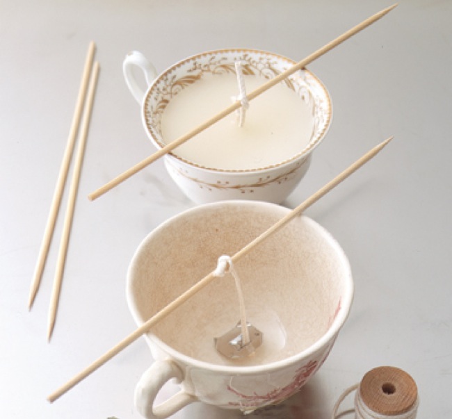 candles Old Dishes DIY - Candles
