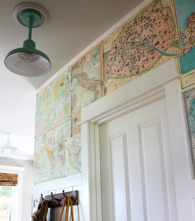 map-wallpaper Hallway Ideas - Map Wallpaper