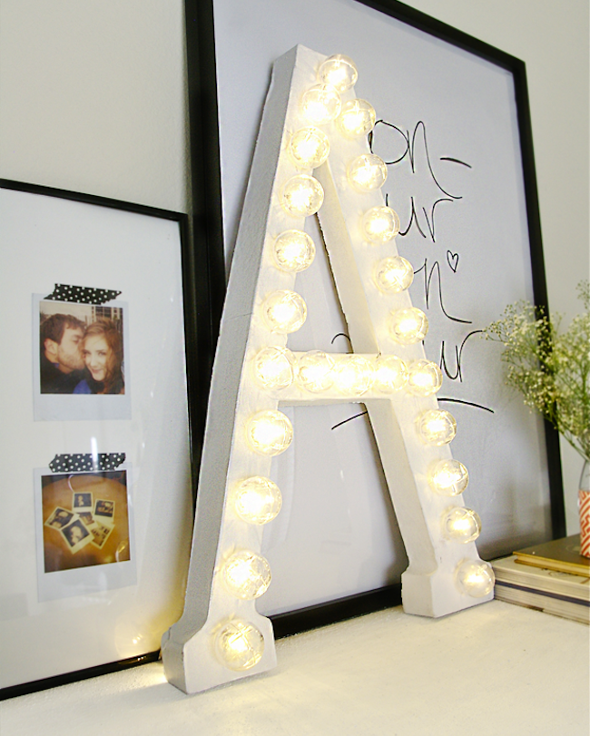 marquee-letter-lights DIY Dorm Room Decor - Marquee Letter Lights