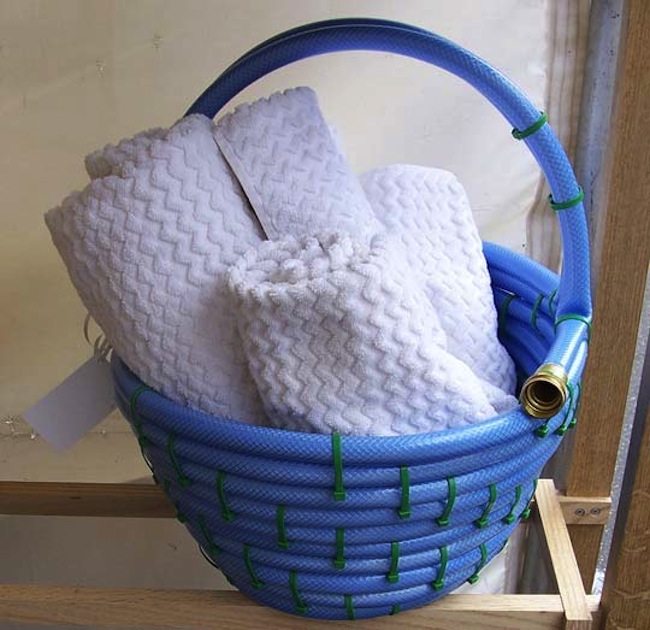 basket Repurposed Garden Hoses - Basket
