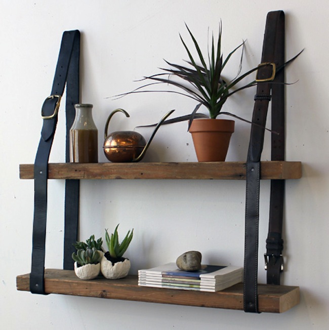 shelving-unit Reuse Leather Belts - Shelving Unit