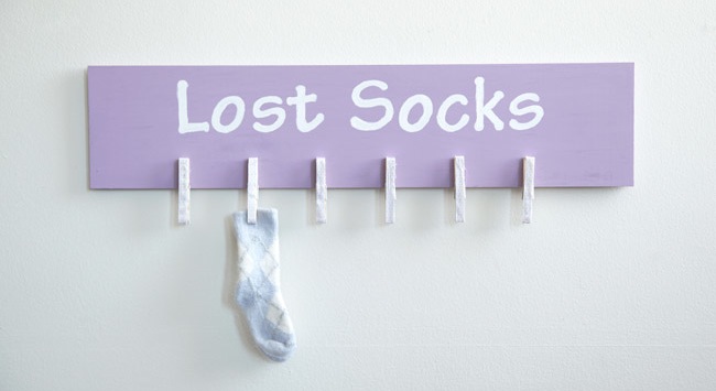 sock-board DIY Laundry Room Storage - Sock Board