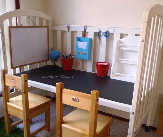 craft-center Repurposed Crib - Craft Center