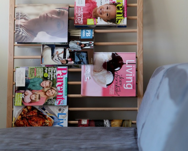 magazine-rack Repurposed Crib - Magazine Rack