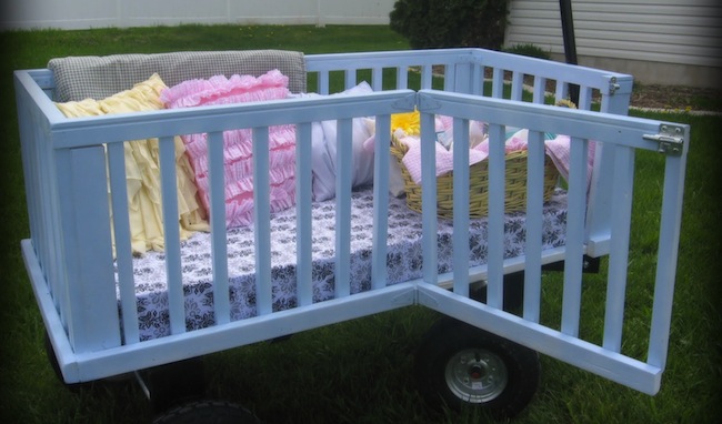 wagon Repurposed Crib - Wagon