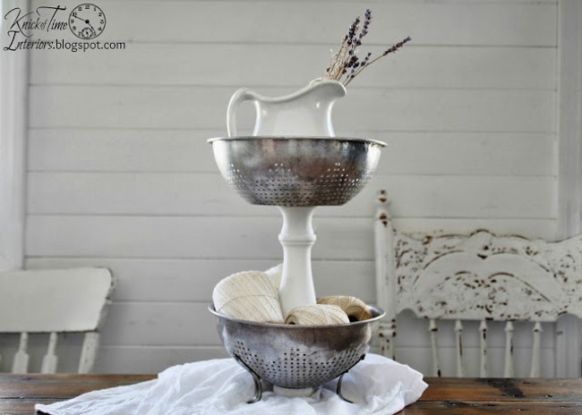 tiered-stand Repurpose Colanders - Tiered Stand