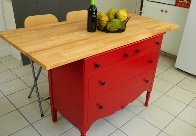 converted-dresser DIY Kitchen Island - Converted Dresser