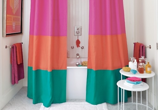 color-block How to Make a Shower Curtain - Color Block