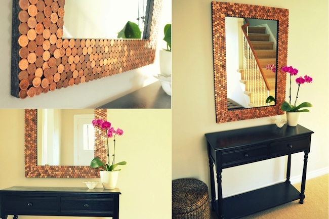 pennies DIY Mirror Projects - Pennies