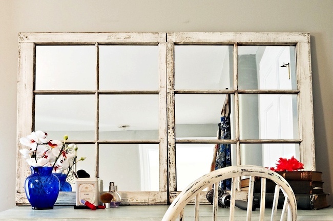 repurposed-window DIY Mirror Frame Projects - Repurposed Window