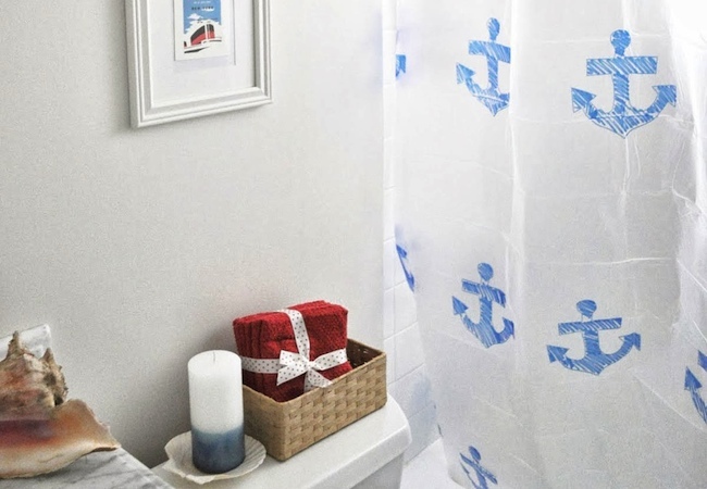 stencil How to Make a Shower Curtain - Stencil