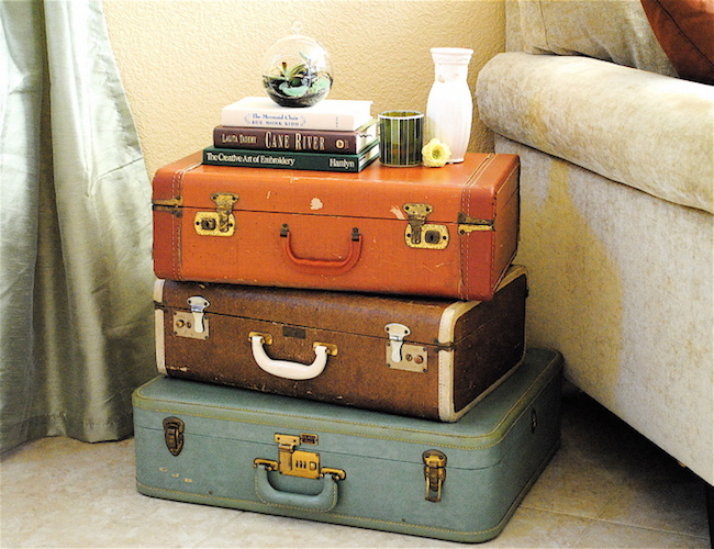 suitcases DIY Nightstand - Suitcases