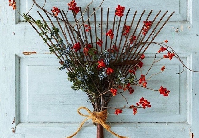 wreaths Repurposed Rake Projects - Wreaths