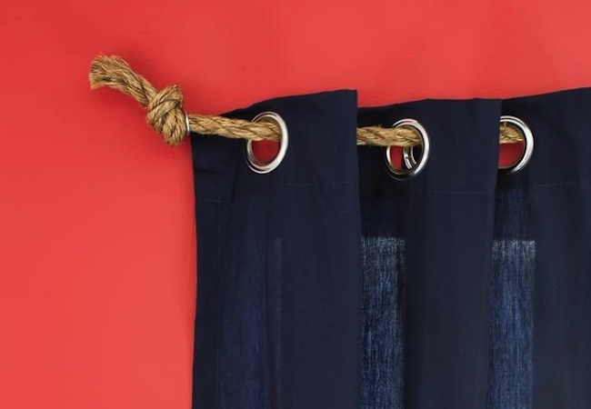 rope DIY Curtain Rod - Rope