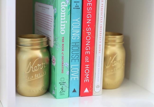 mason-jars DIY Bookends - Mason Jars