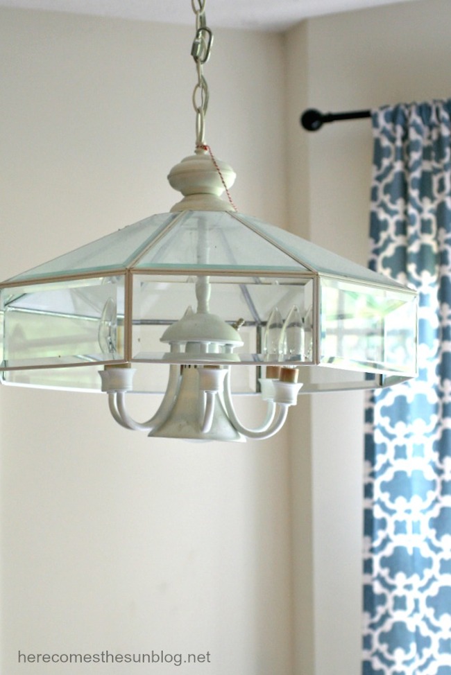 before Blue Mason Jar Chandelier - Before