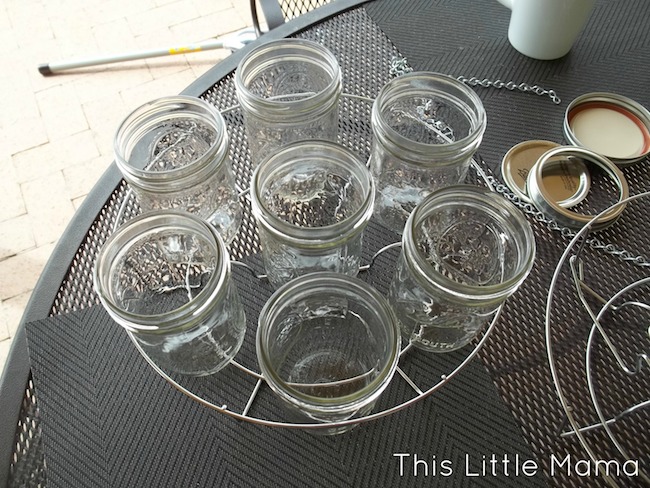 assembly Mason Jar Chandelier DIY - Assembly