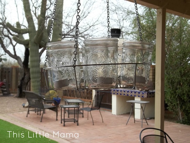 complete Mason Jar Chandelier DIY - Complete