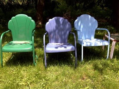 LABworks360 Vintage Metal Lawn Chairs