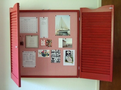 bulletin-board Repurpose Shutters - Bulletin Board