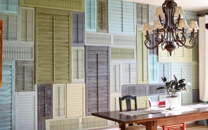 wall-treatment Repurposed Shutters - Wall Treatment