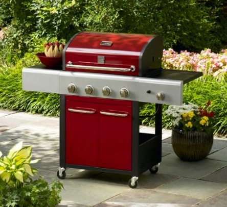 Sears-Kenmore-4-Burner-Gas-Grill-Red Sears Kenmore 4-Burner Gas Grill in Red for $239.99 (reg.