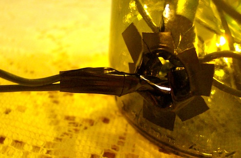 Electrical Tape Wine Bottle Lanterns - Electrical Tape