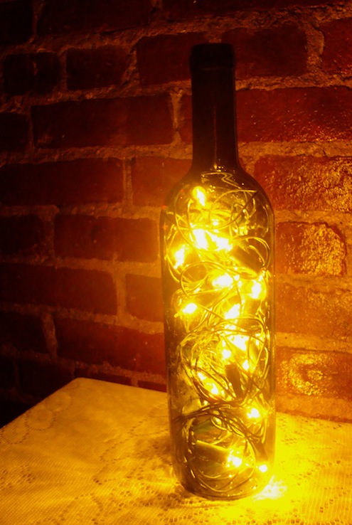 Finished Product Wine Bottle Lanterns - Finished Product