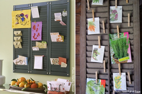 diy-organization-ideas-shutter-memo-board DIY Organization Ideas - Shutter Memo Board