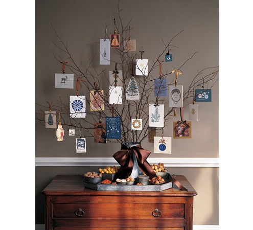 Natural Branch Christmas Card Display Christmas Card Display - Natural Branches