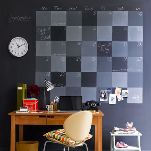 chalkboard-paint-diy-calendar-wall Chalkboard Paint DIY - Calendar Wall