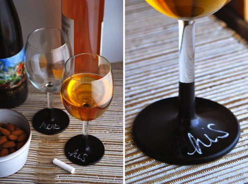 chalkboard-paint-diy-wine-glasses Chalkboard Paint - DIY Wine Glasses