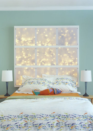 string-lights-diy-headboard String Lights DIY - Headboard