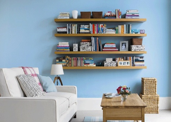 floating-shelves DIY Bedroom Storage - Floating Shelves