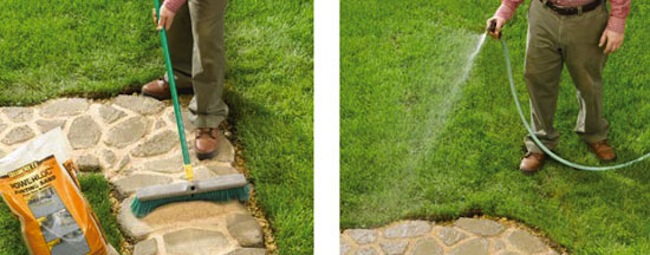 jointing-sand How to Make a Concrete Walkway - Jointing Sand