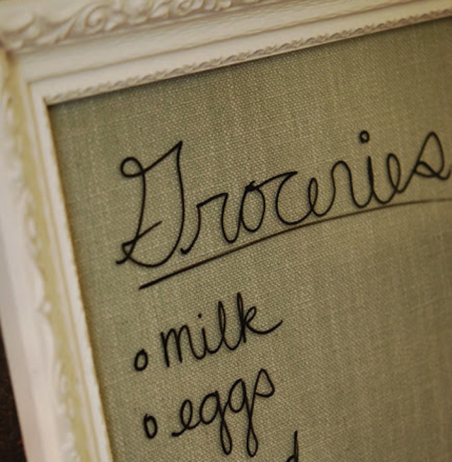 dry-erase-board Burlap DIY - Dry Erase Board
