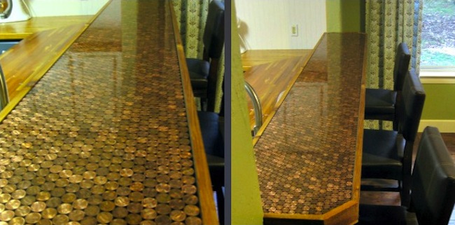 pennies DIY Countertops - Pennies