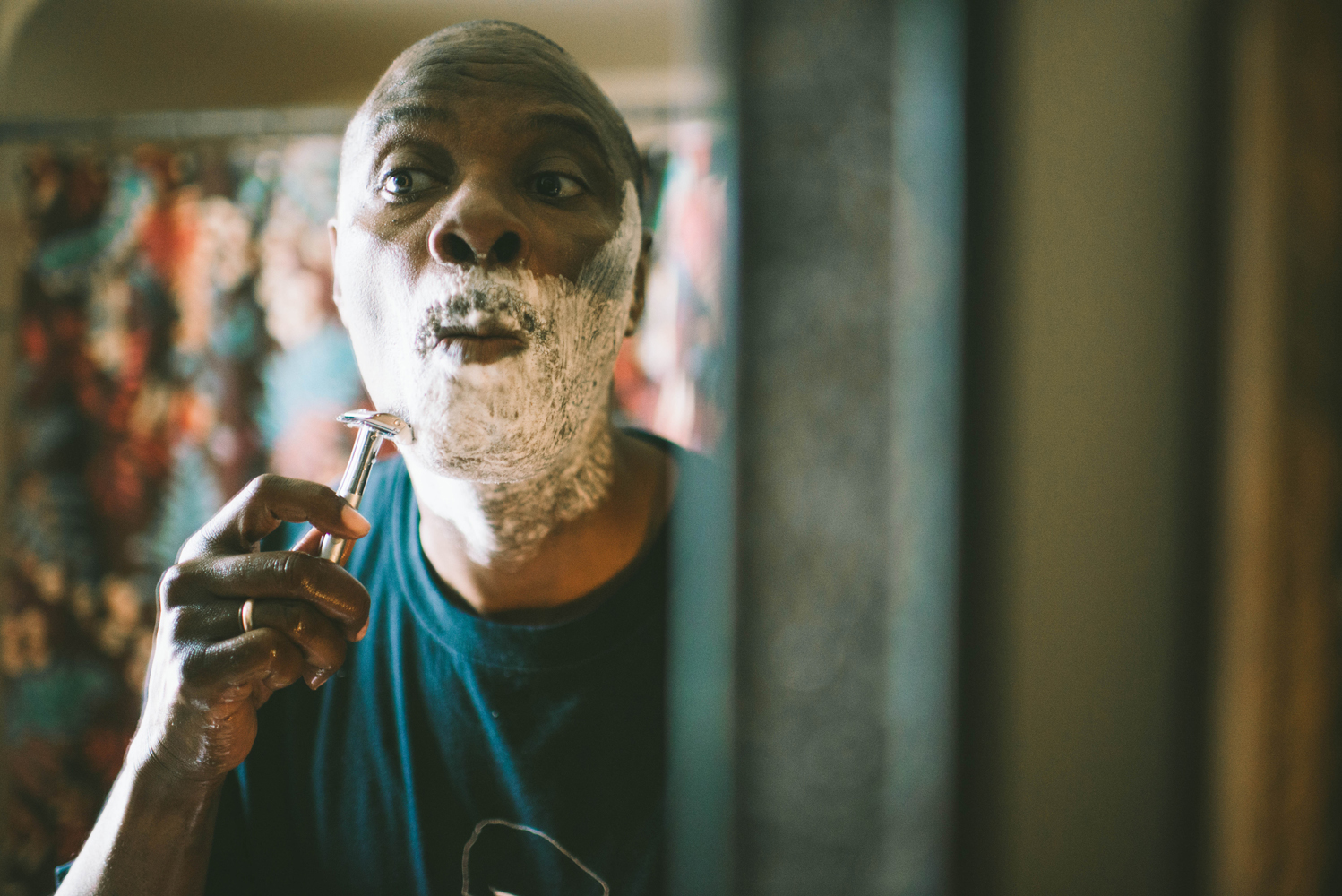 man shaving