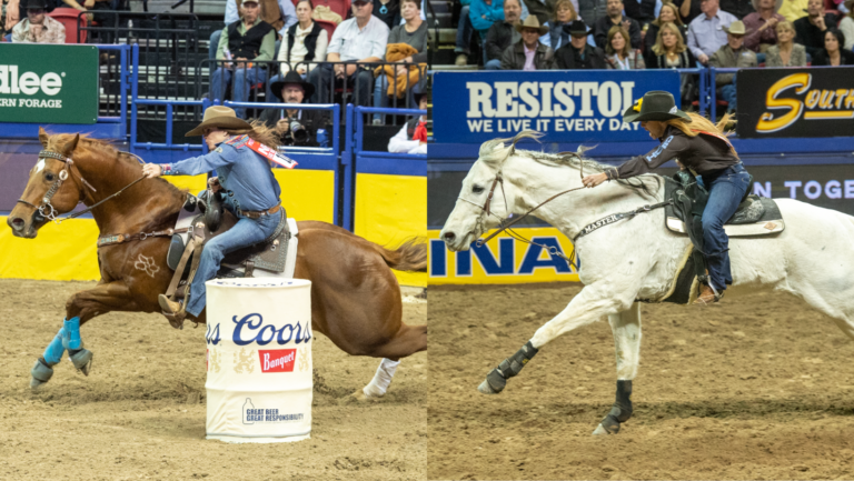 Brittany Pozzi and Emily Beisel NFR 22 Barrel Racing