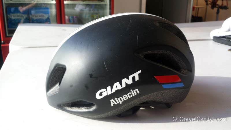 Giant testing aero road bike helmet at 
