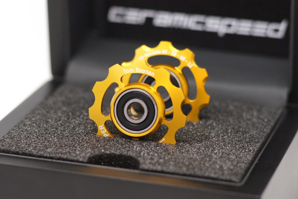 CeramicSpeed bids Boonen farewell with custom gold pulley wheels