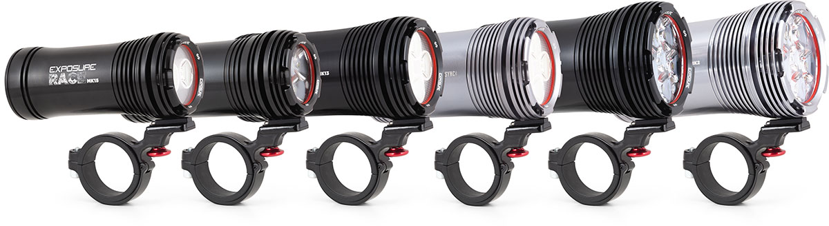 exposure lights bar mounted light mtb night riding reflex technology adjusts beam output with speed