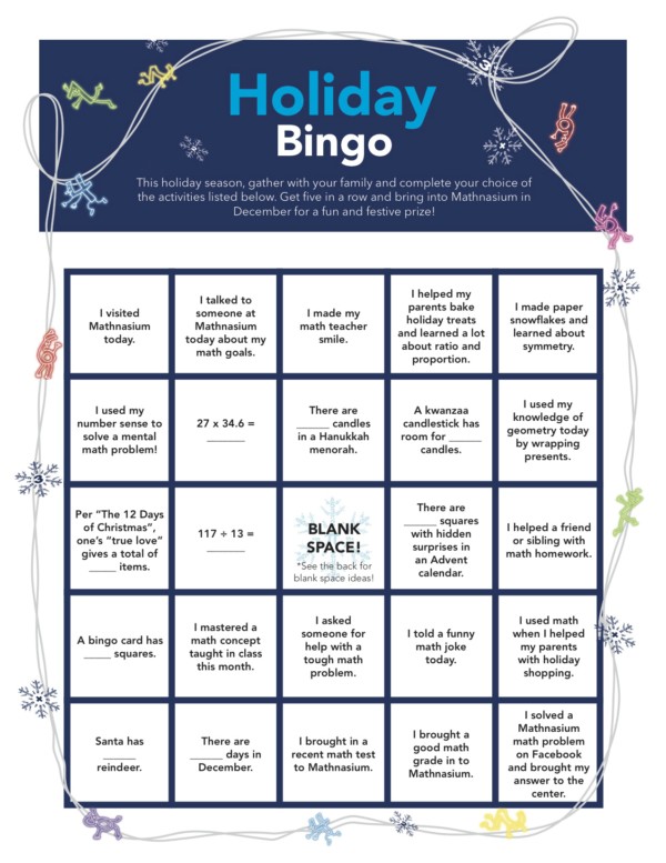 This December, Join the Celebration With Holiday Bingo! | Mathnasium