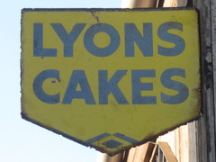 Original Enamel Lyons Cake Sign